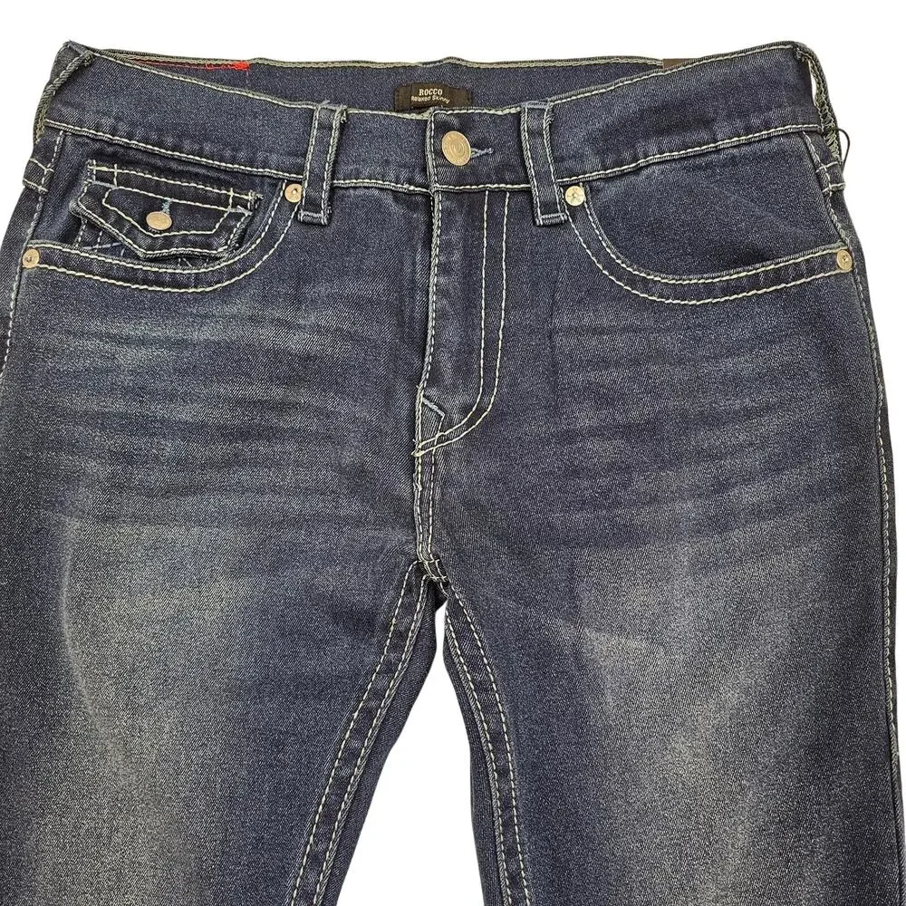 True Religion Rocco Big T Flap Skinny in Dark Woodland Wash 34x32